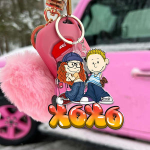 Personalized Gifts For Couples Keychain Y2K Style Cartoon Couple 04XQLU040125HG-Homacus