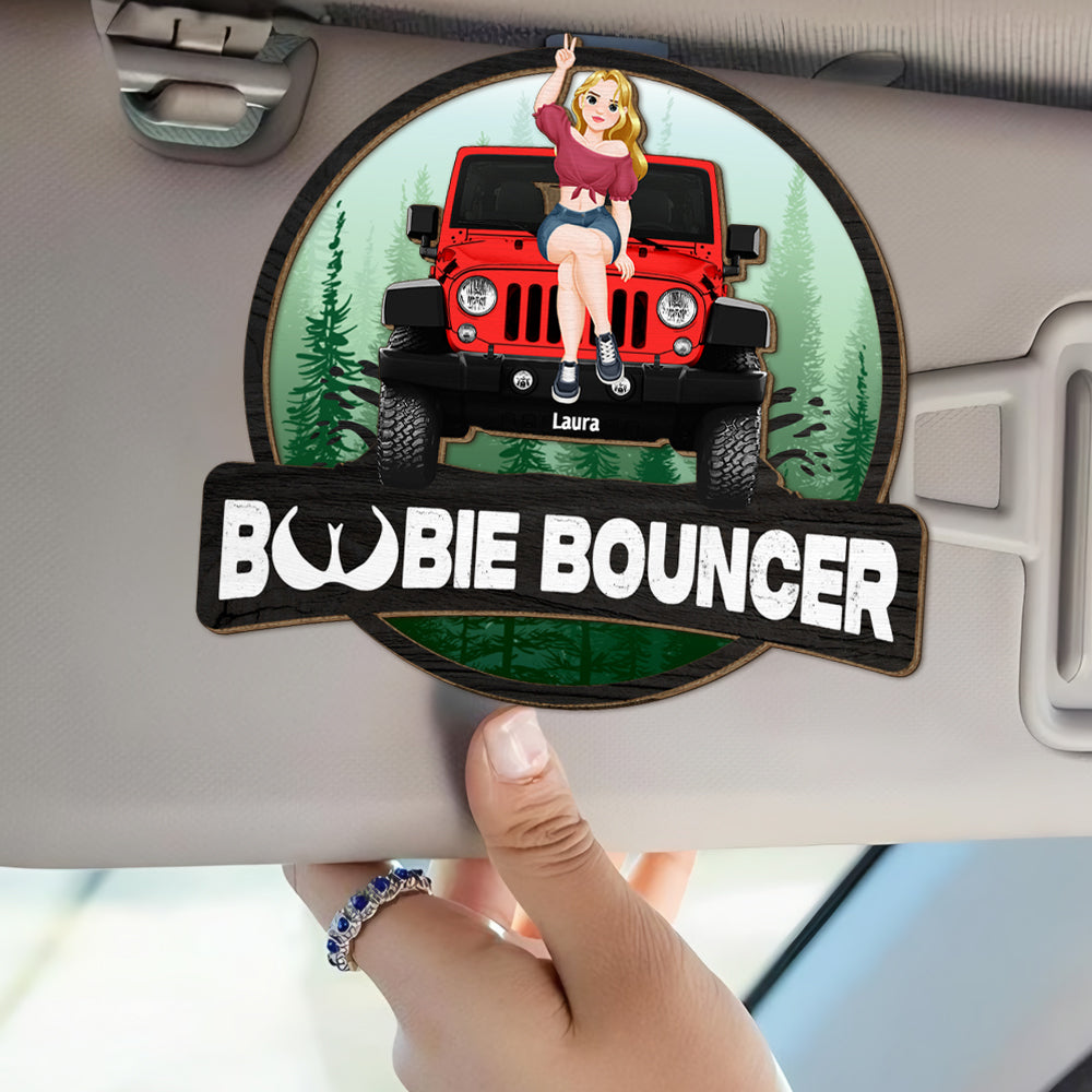 Personalized Gifts For Off Road Lover Girl Car Visor Clip Boobie Bouncer 03HUDT140225PA-Homacus