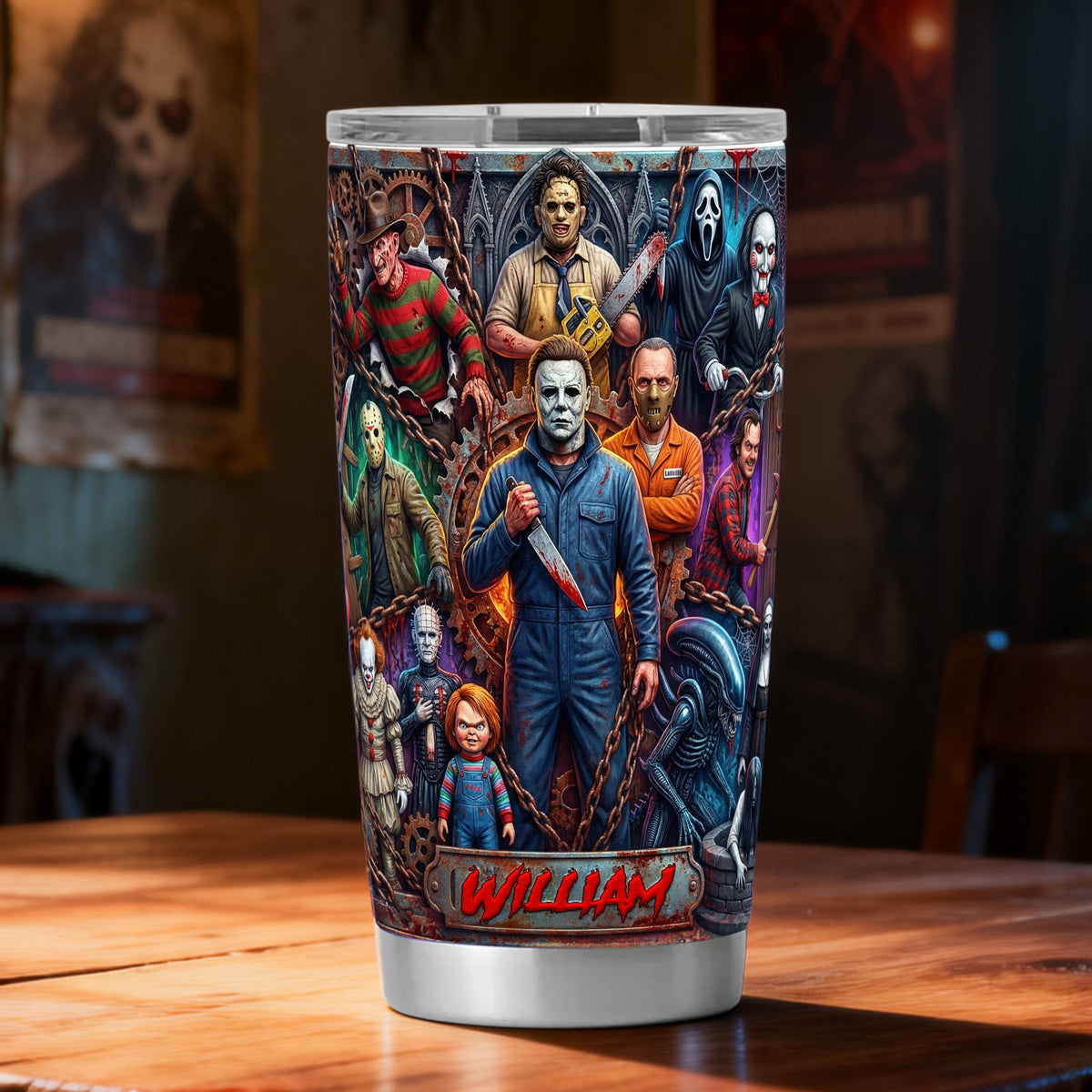 Horror 20oz Tumbler - Personalized Gifts For Horror Fans Tumbler 04HULU140126-Homacus