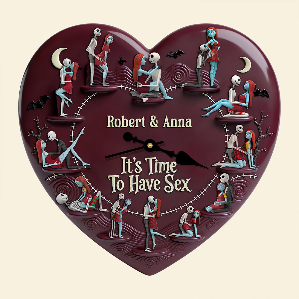 Cheeky Couple Wall Clock - Personalized Gifts For Couple 1 Layer Acrylic Hanging Wall Clock 02NADT261225-Homacus