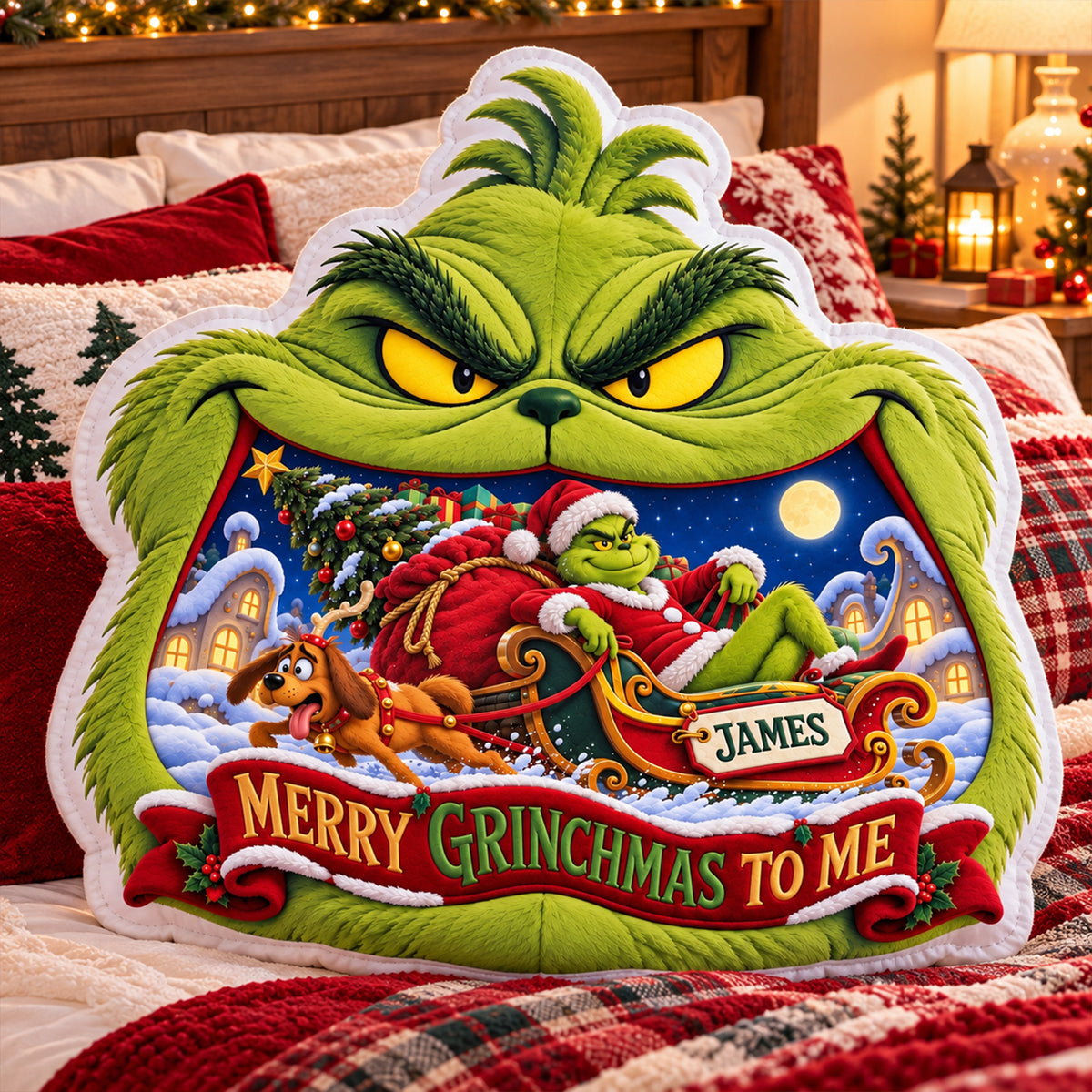 Furry Mischief Santa Christmas Custom Shaped Pillow - Personalized Christmas Gifts 01halu131026-Homacus