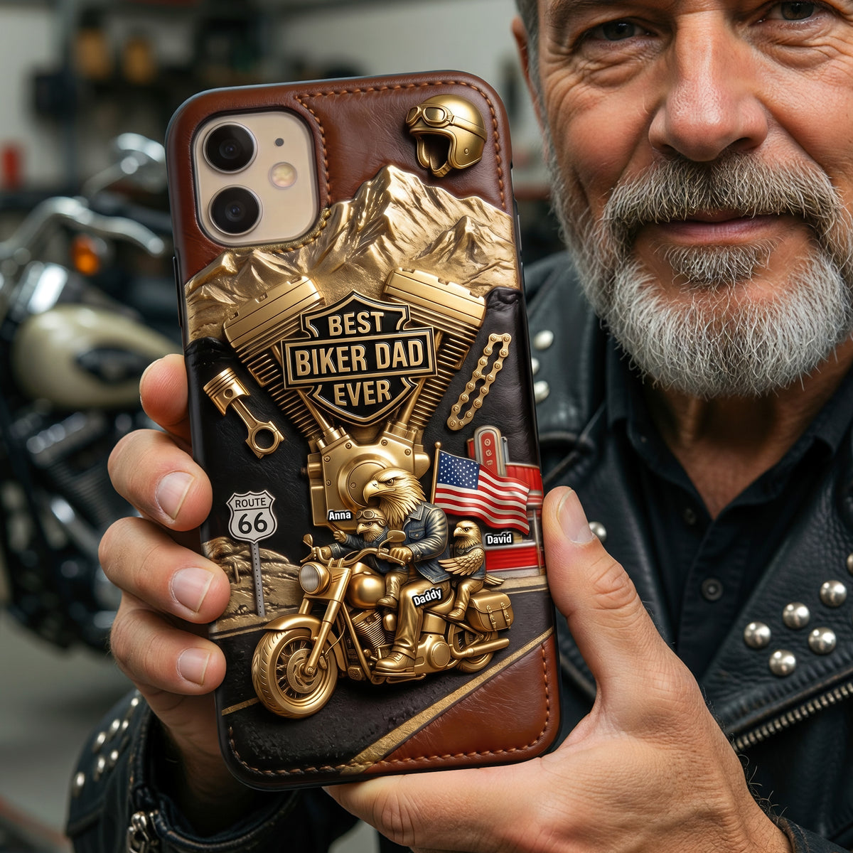 Conquer The World With Dad Phone Case - Personalized Gifts For Biker Dads 05qhqn140526-Homacus