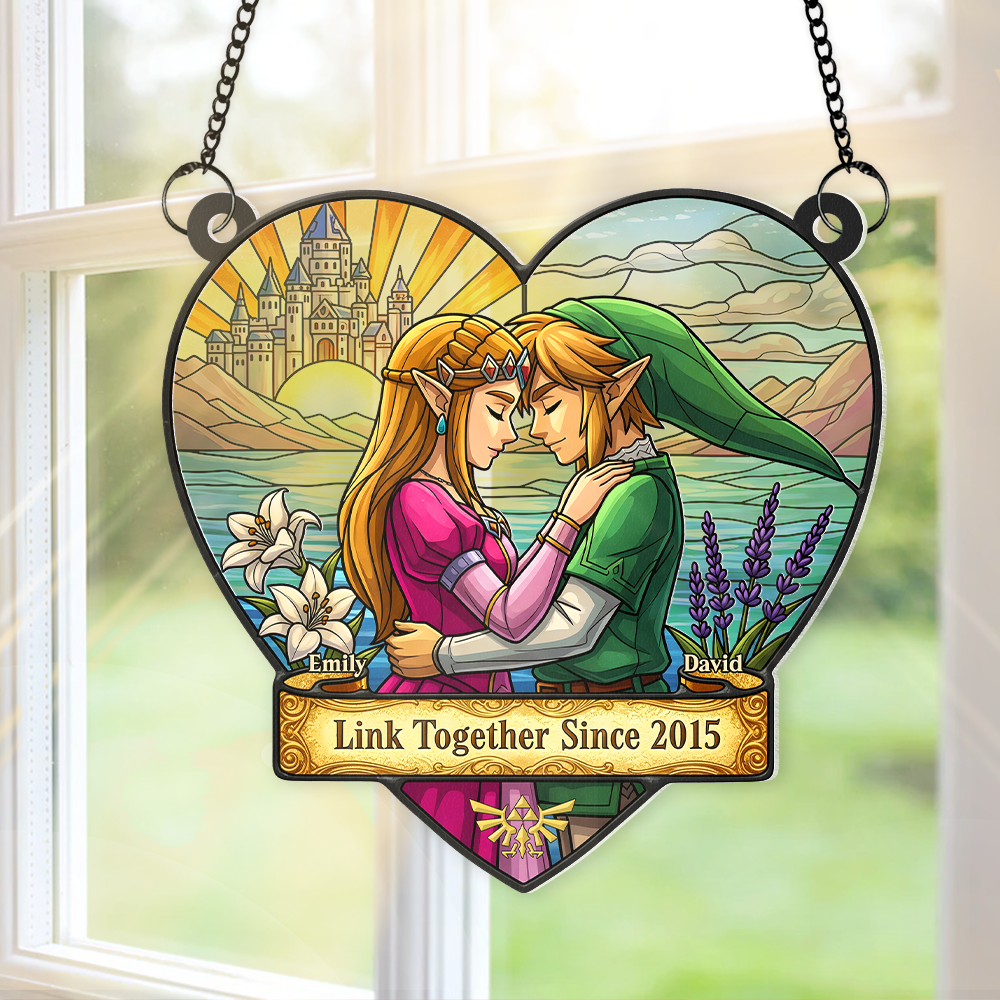 Couple Link Window Hanging Suncatcher Ornament - Personalized Gifts For Couple 02napu110625-Homacus