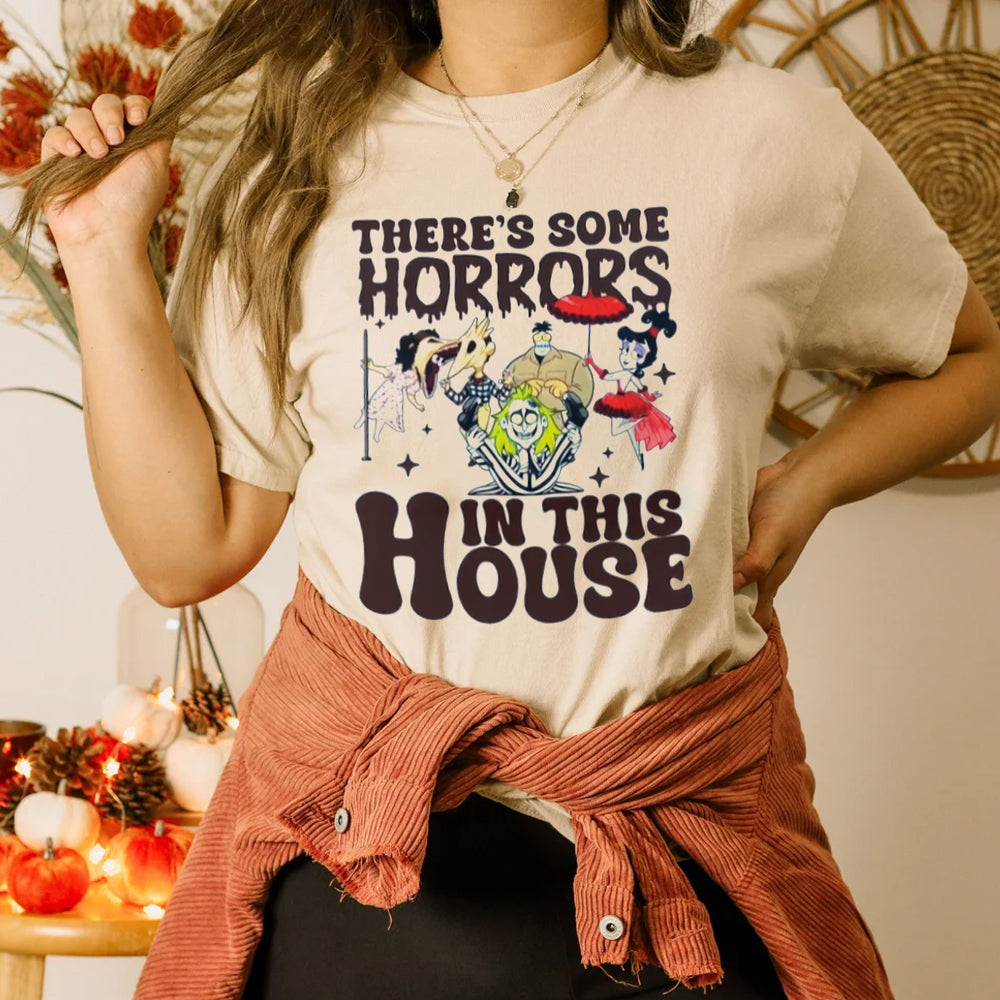 Gift For Horror Fans 17HUXX110924 Horror Movies Halloween Shirt, There's Some Horrors In This House-Homacus