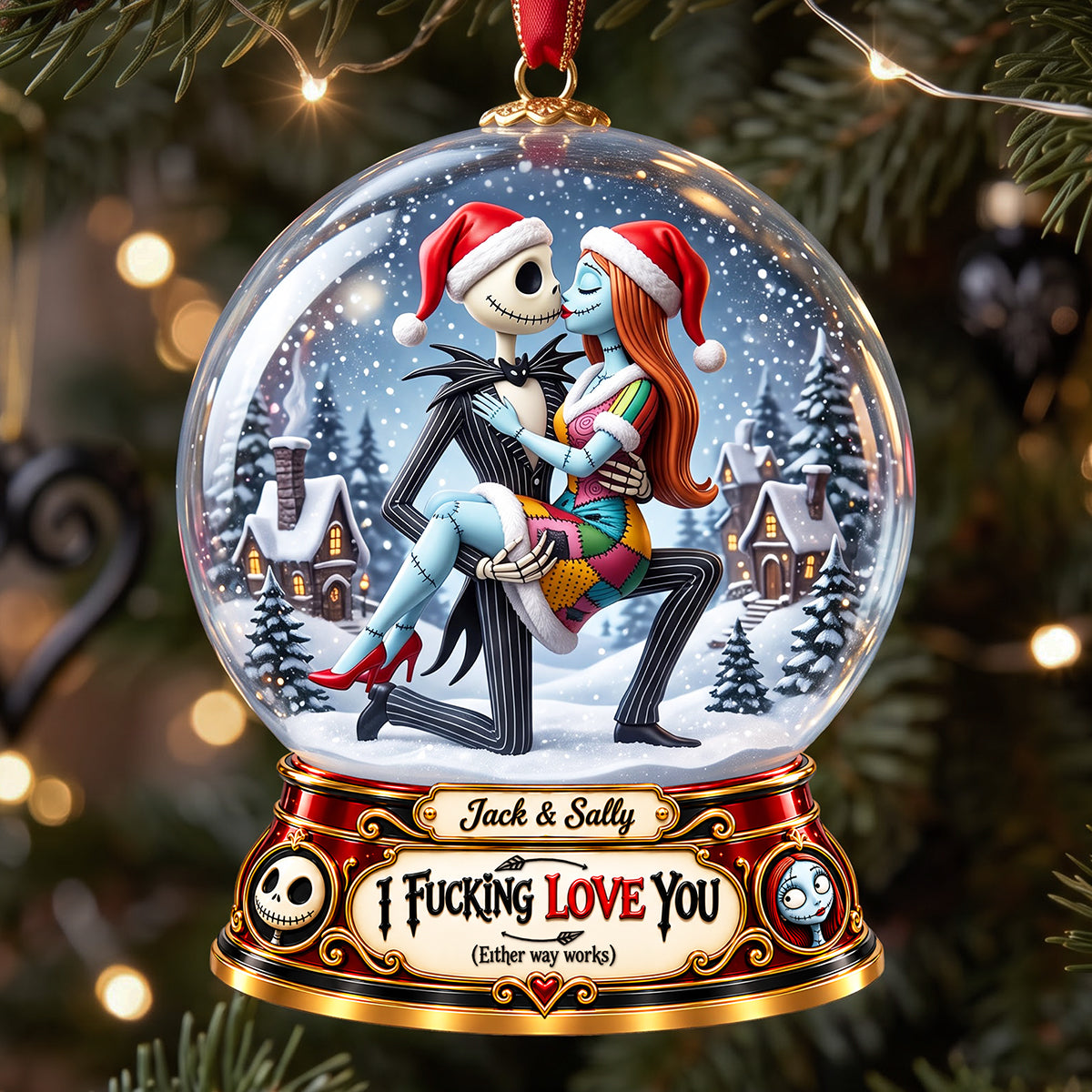 Spooky Loving Couple Ornament - Personalized Christmas Gifts For Couples 06tyta211026