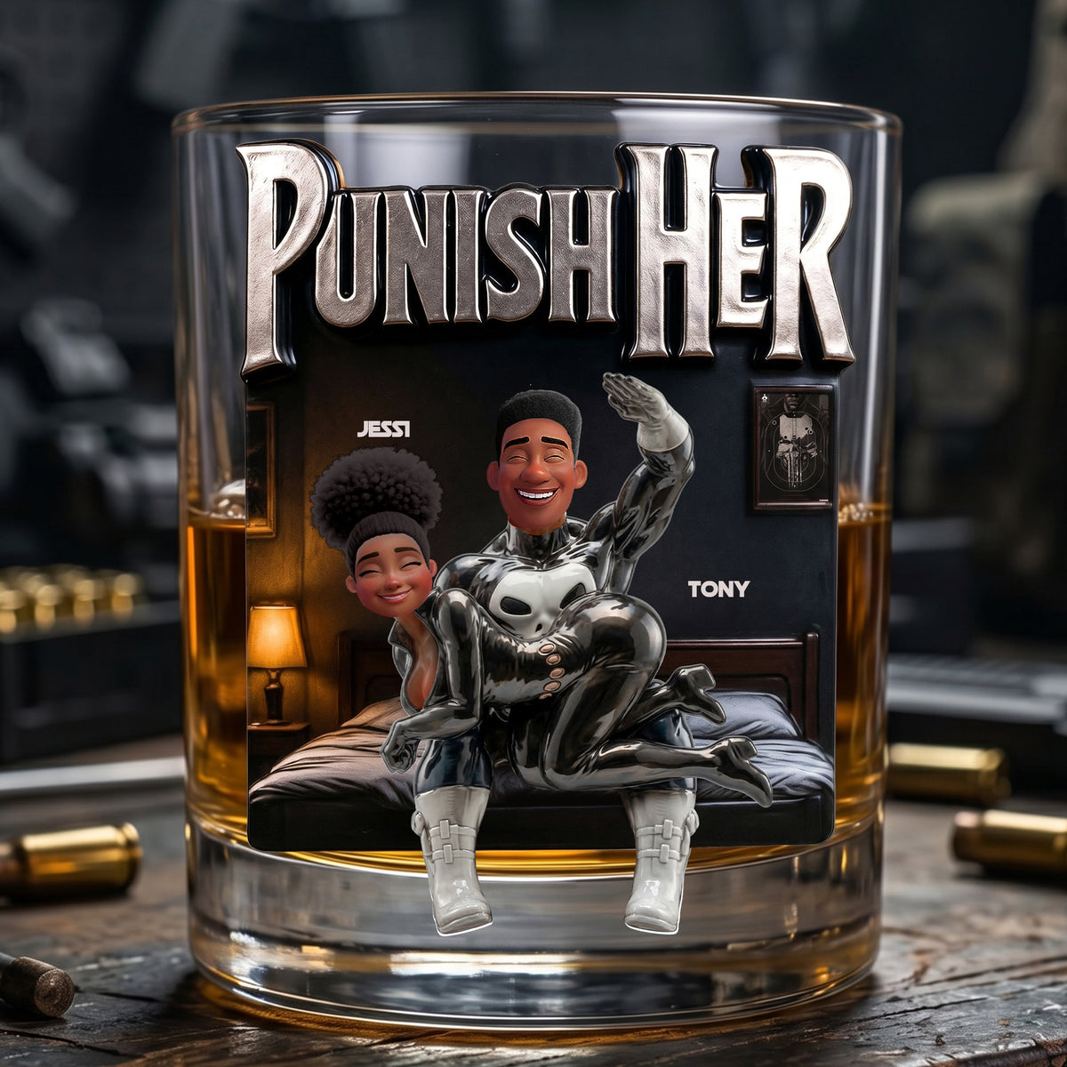 Playful Couple Round Glass, Personalized Gifts For Couple 04qhlu100626-Homacus