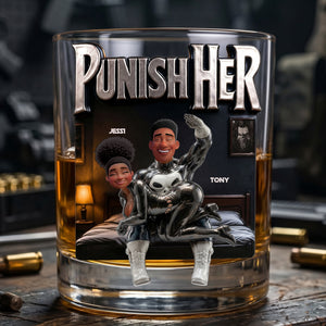 Playful Couple Round Glass, Personalized Gifts For Couple 04qhlu100626-Homacus