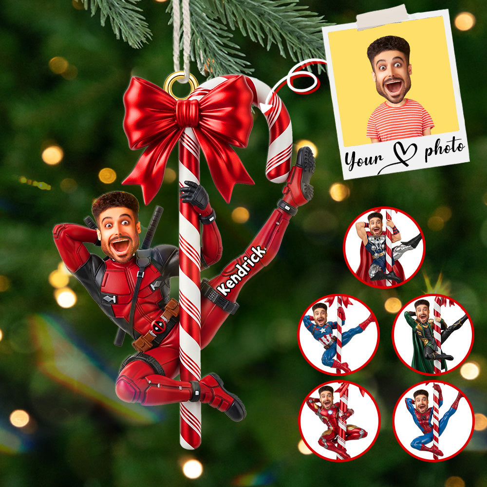 Custom Photo Funny Hero Ornament - Personalized Gifts For Christmas 04NAMG280825-Homacus