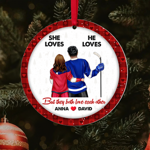 Hockey Couple Ornament - Personalized Gifts For Ice Hockey Lovers-Homacus