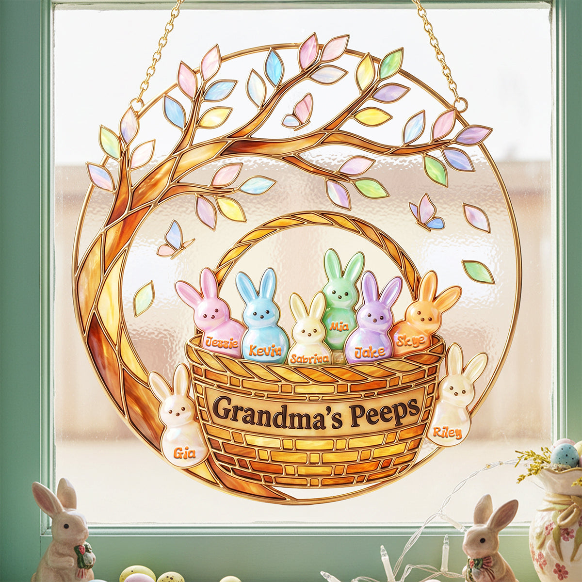 Grandma Peep Easter Suncatcher Ornament - Personalized Gifts For Grandma 04nata260126-Homacus
