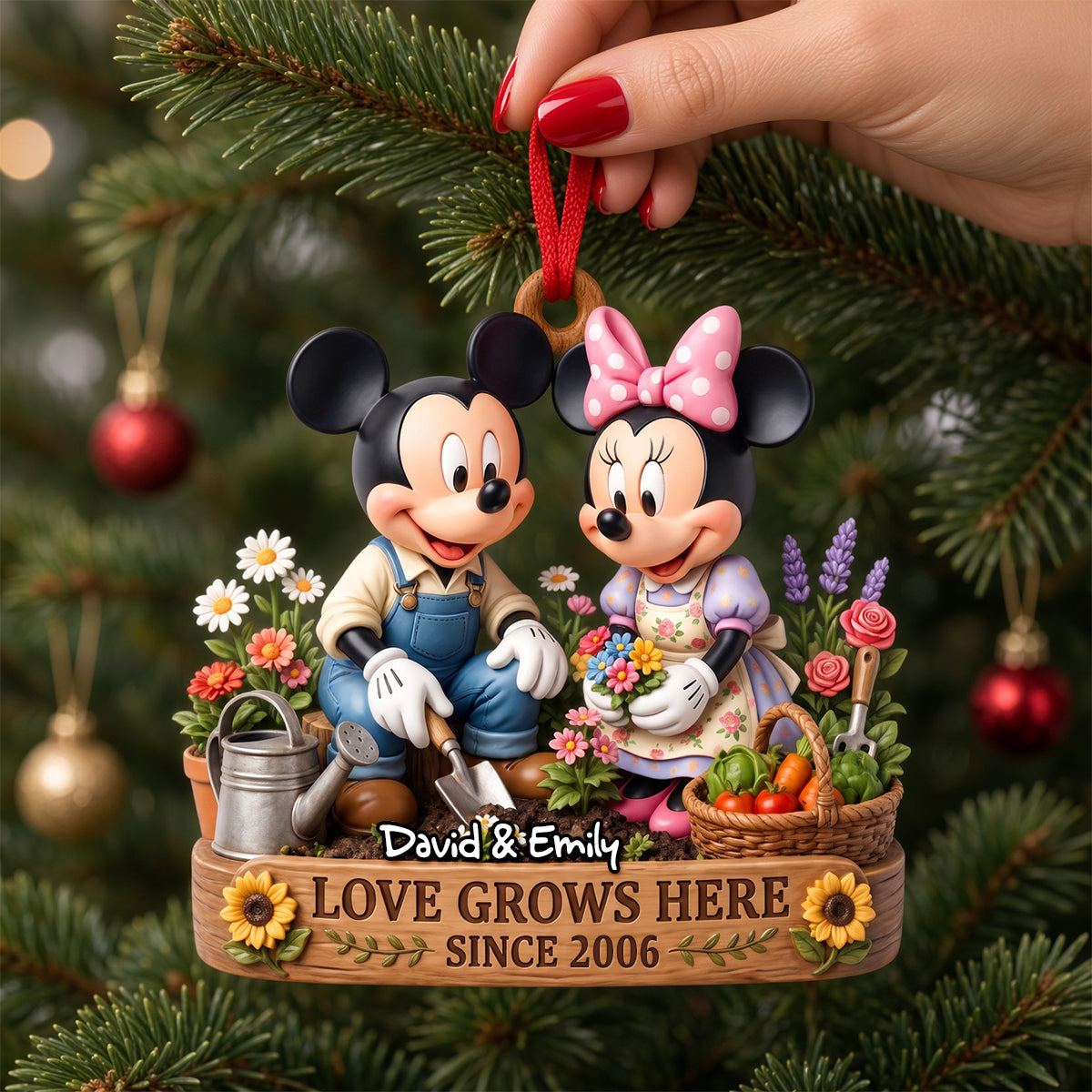 Where Love Blooms Christmas Ornament - Personalized Gifts For Couple 01TODH221026-Homacus