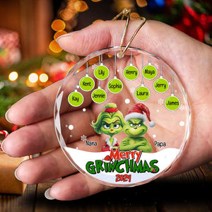 Monster Family Ornament - Green Little Hearts - Personalized Gifts For Family-Homacus