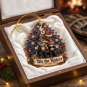 Biker Motorcycle Gnome Couple - Personalized Gifts For Couple Christmas Ornament 04naqn240826