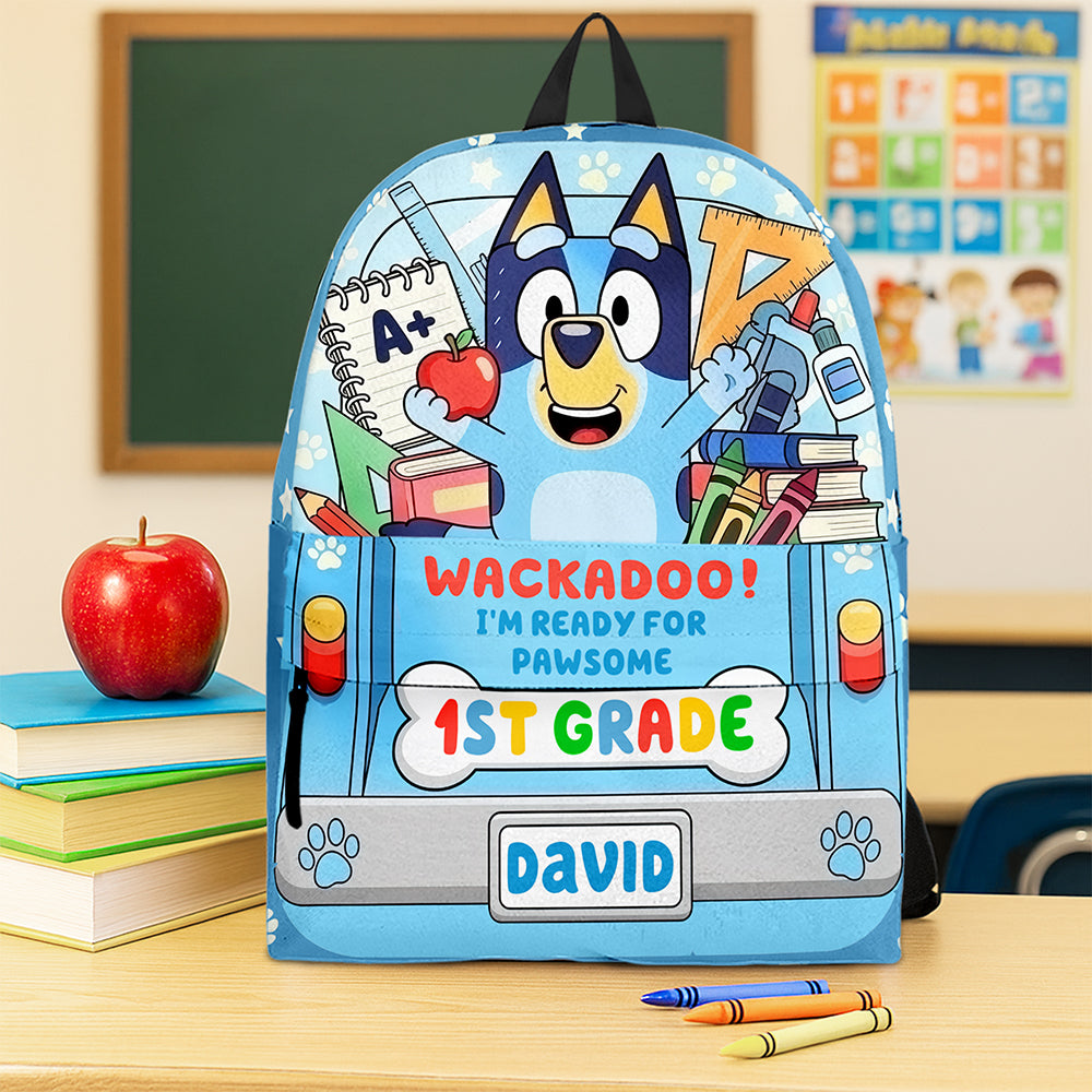 Cartoon Pup Backpack – Personalized Back To School Gift For Kids 03TGQN220725-Homacus