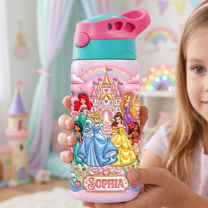 Fairytale Princess 12oz Colorful Kid Tumbler - Personalized Gift For Kids 04TYDH240726