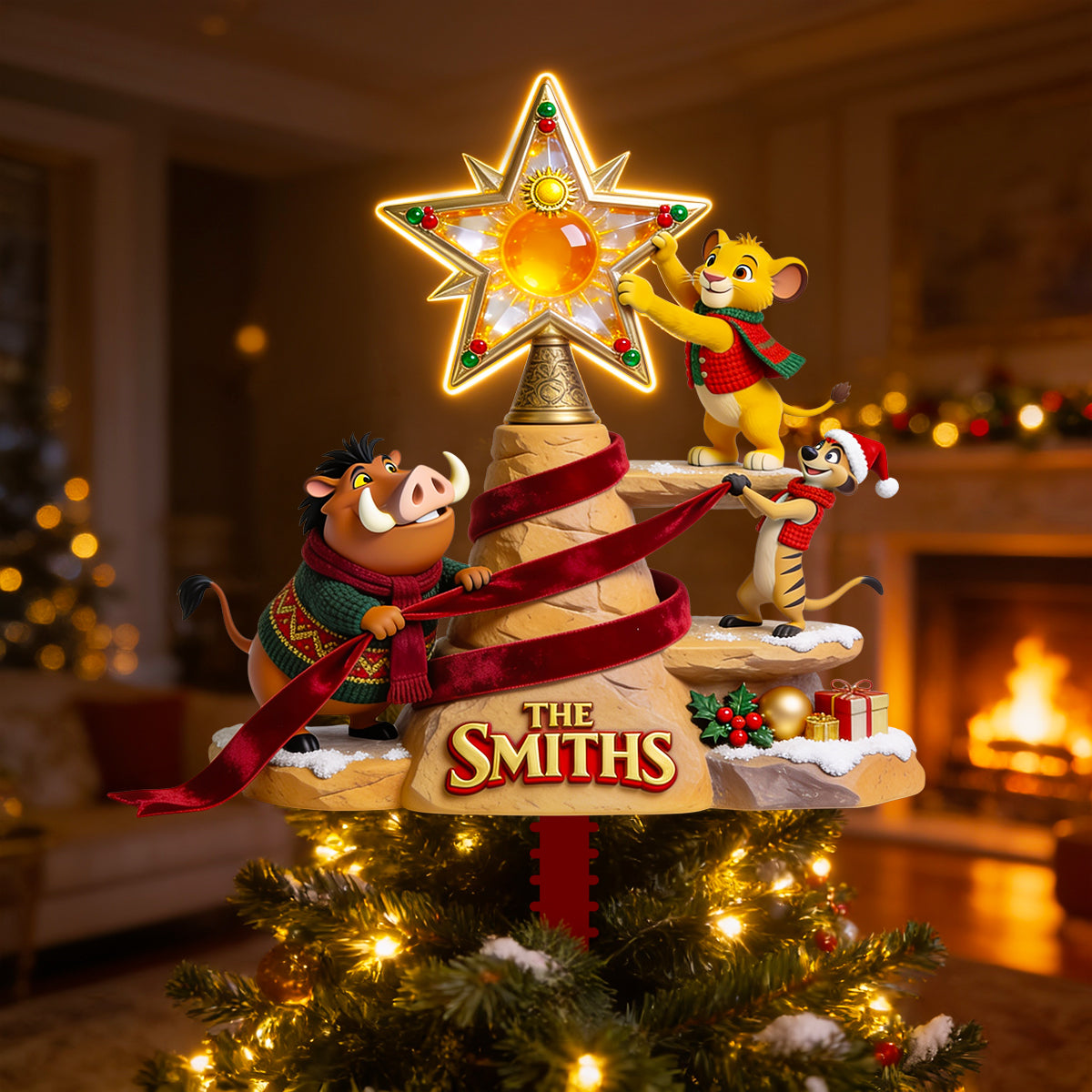 King of the Jungle Acrylic Tree Topper - Personalized Christmas Gifts For Family 05nadt210826