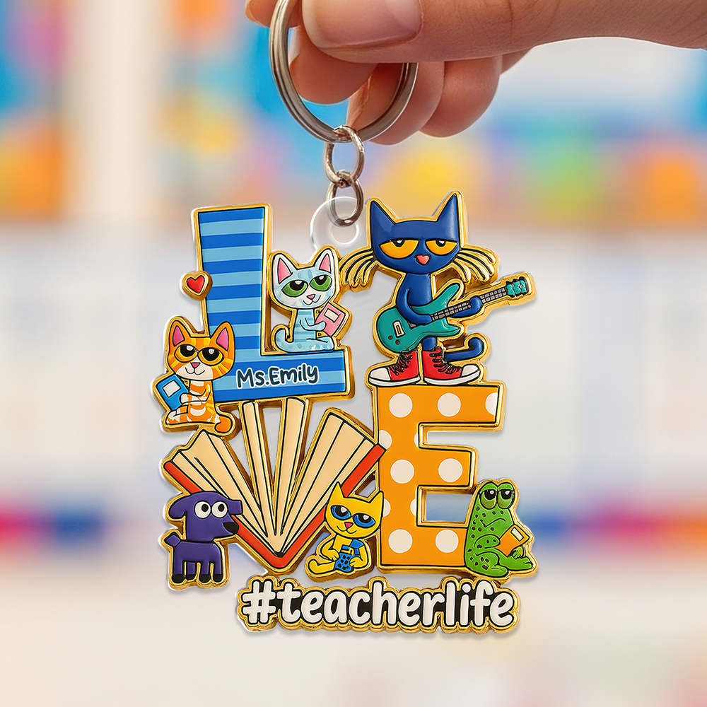Love Teacher Keychain - Personalized Gifts For Teacher 02HUPU140725-Homacus
