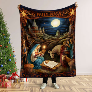 Christmas Gifts For Christians Blanket, Jesus Christ Nativity Quilt Art Effect 01QHMH120924-Homacus