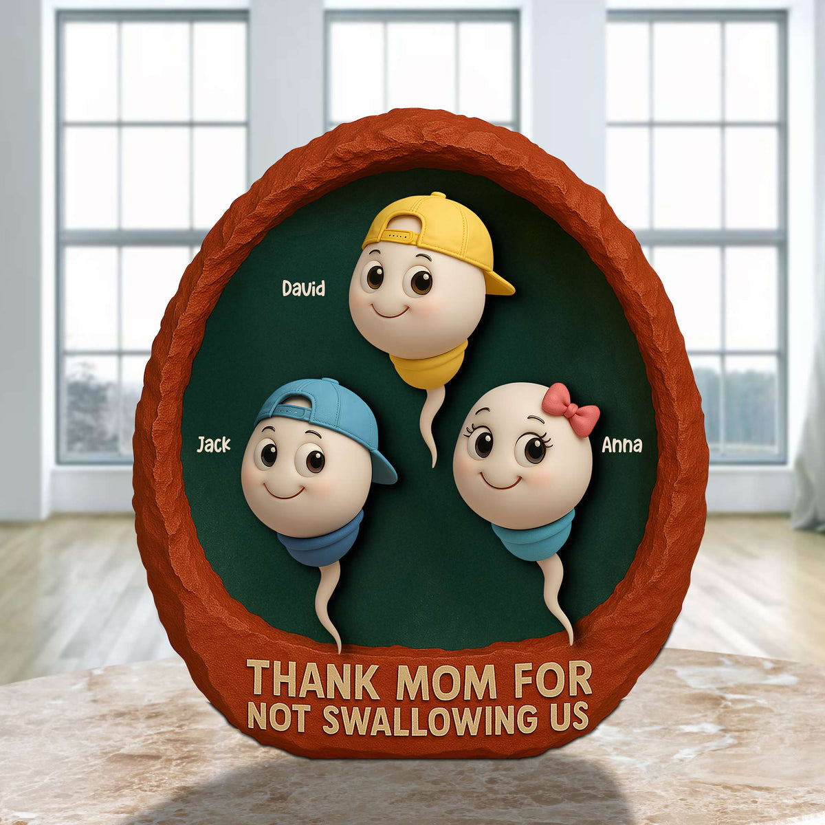 Personalized Gifts For Mom Plaque Thank You For Not Swallowing Us Funny Kids 01OHTN140425-Homacus