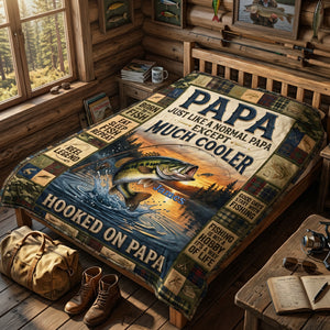 Hooked On Papa Forever Blanket - Personalized Gifts For Dad 02TYTA230426-Homacus