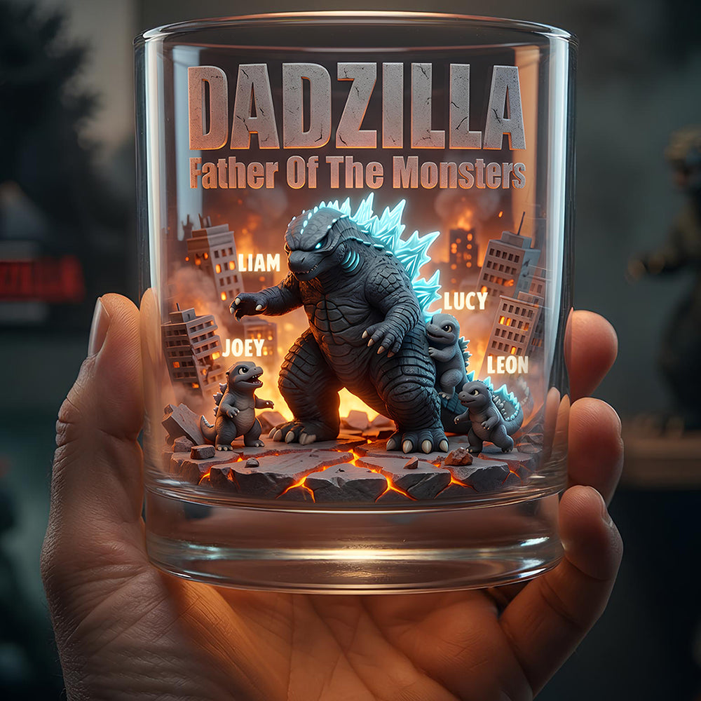 Our Roarsome Dad Round Glass - Personalized Gifts For Dad 02NADT290426-Homacus