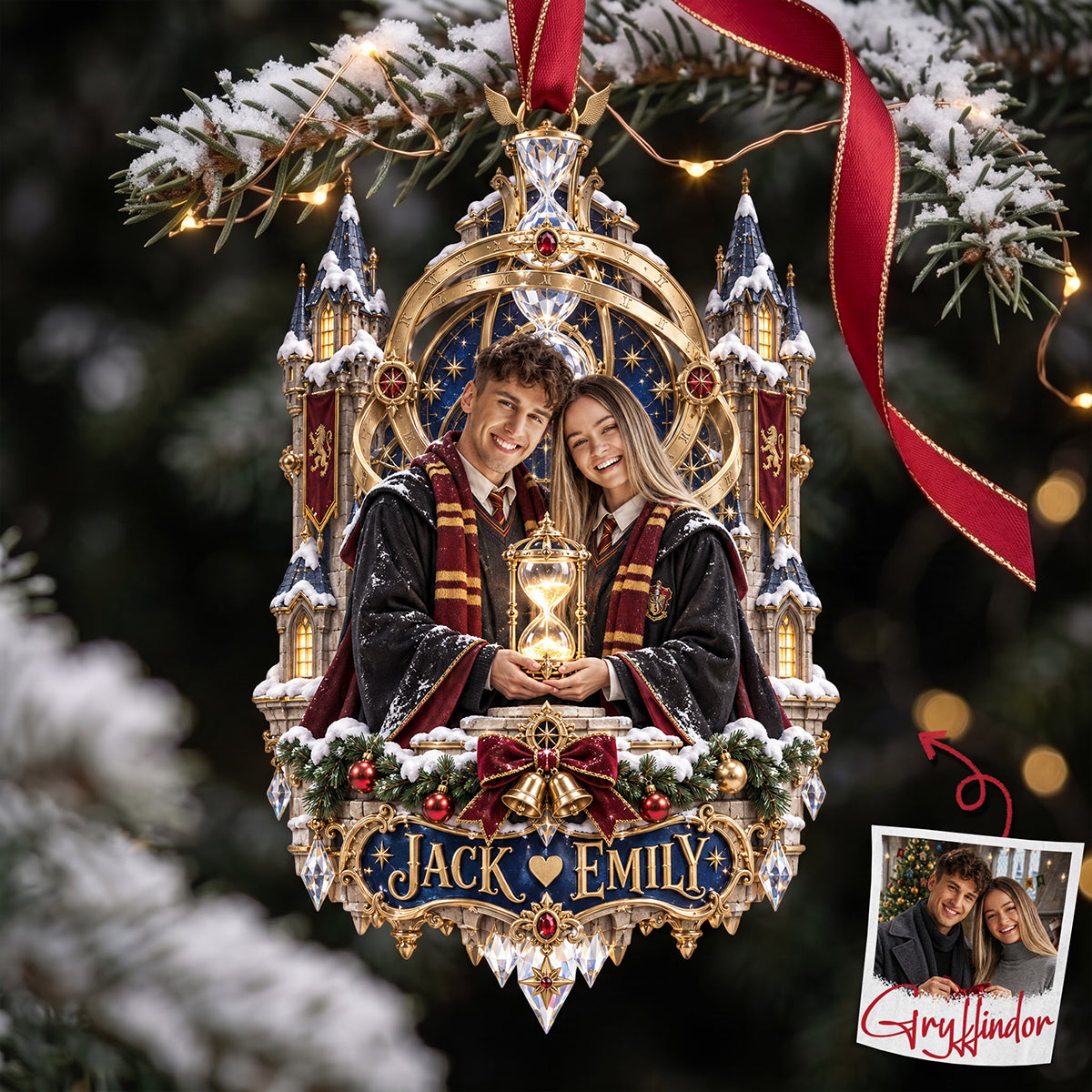 Enchanted Couple Christmas Ornament - Personalized Custom Photo Gift For Couples 02HATA100926