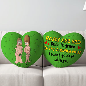 Personalized Gifts For Couple, Naughty Couple Hiding In Bush Heart Shaped Pillow 03qhtn090724hg-Homacus