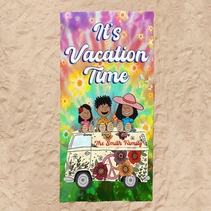 Personalized Gifts For Family Beach Towel It's Vacation Time 04TOMH080125PA-Homacus