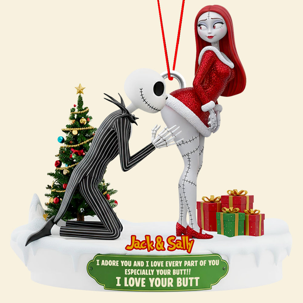 Naughty Skeleton Couple Christmas Ornament - Personalized Gifts For Couple 03ohdt110925-Homacus