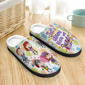 Personalized Gifts For Grandma Home Slippers Cartoon Characters 06TGQN071124HG-Homacus