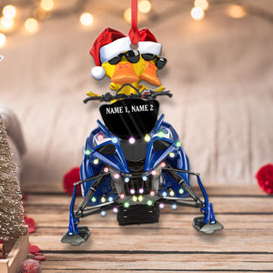 Personalized Gifts For Snowmobile Rider Ornament, Christmas Duck Riding Snowmobile 03qhqn0410-Homacus