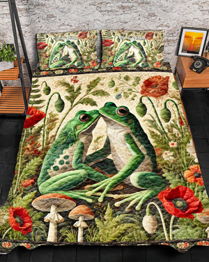 Personalized Gift For Frog Couple Quilt Bedding Set Special Line 01XQMH080125-Homacus