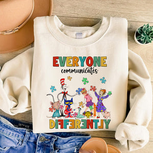 Gifts For Autism Shirt Everyone Communicates Differently 03HUMH200225-Homacus