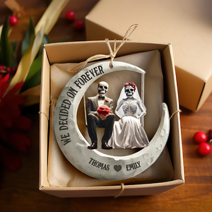 Personalized Gifts For Couple Christmas Skull Couple Ornament 02ohpu081124-Homacus