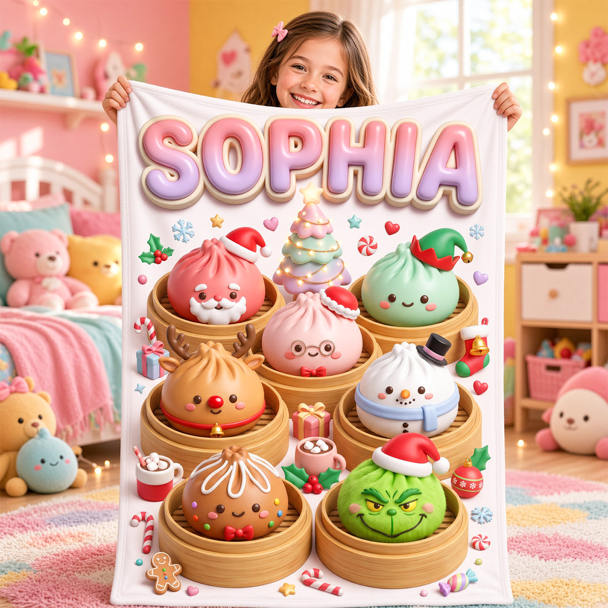 Lovely Dumpling Blanket - Personalized Christmas Gifts 02nadh011026