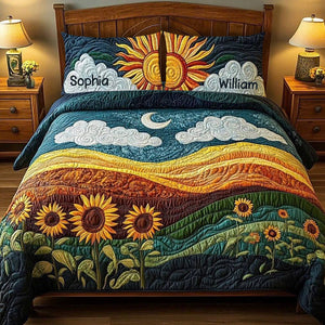 Personalized Gifts For Sunflower Lovers Quilt Bedding Set Special Line 02TGDT150125-Homacus