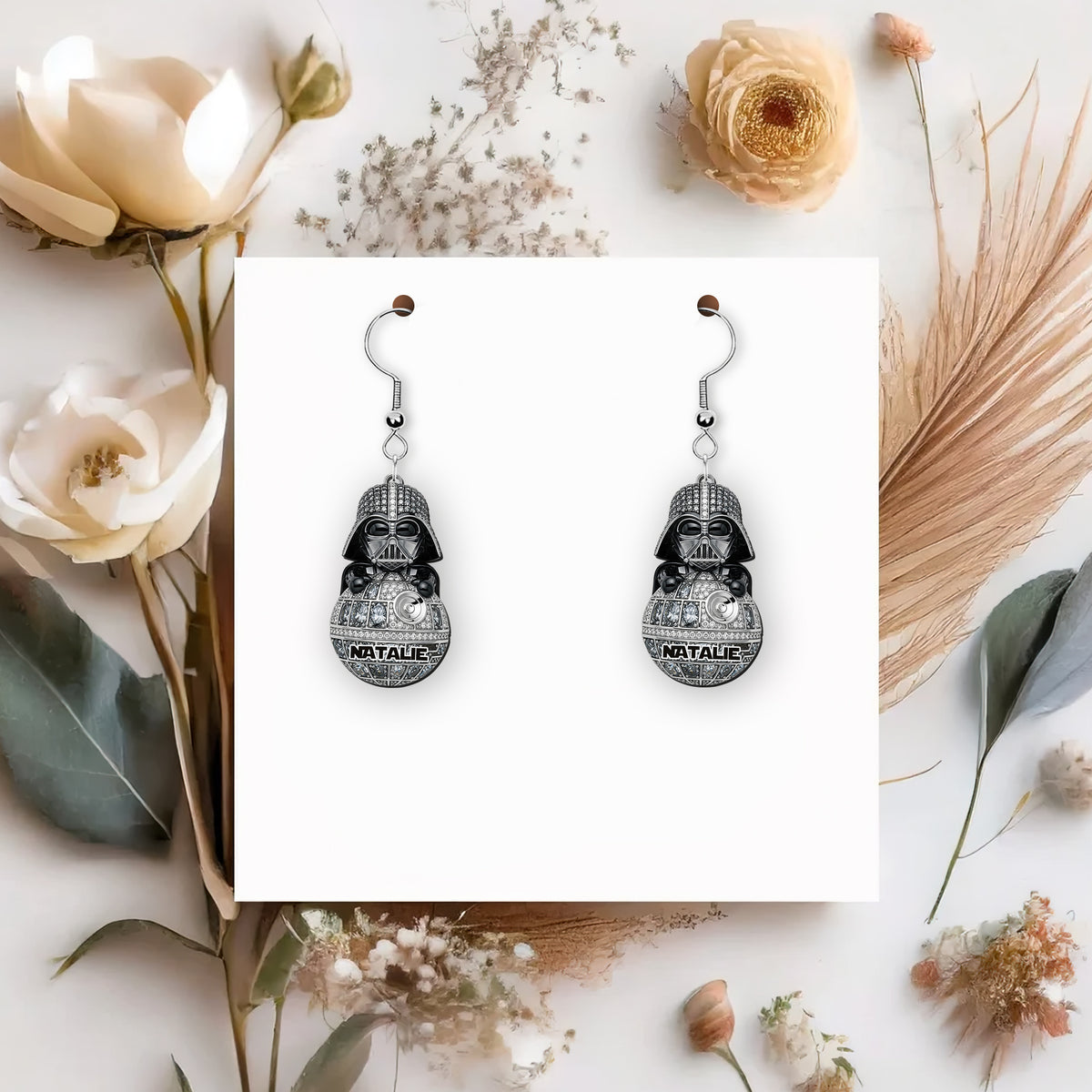 Funny Hanging Galactic Characters Earrings - Personalized Gifts For Movie Fans 05QHDT110725-Homacus