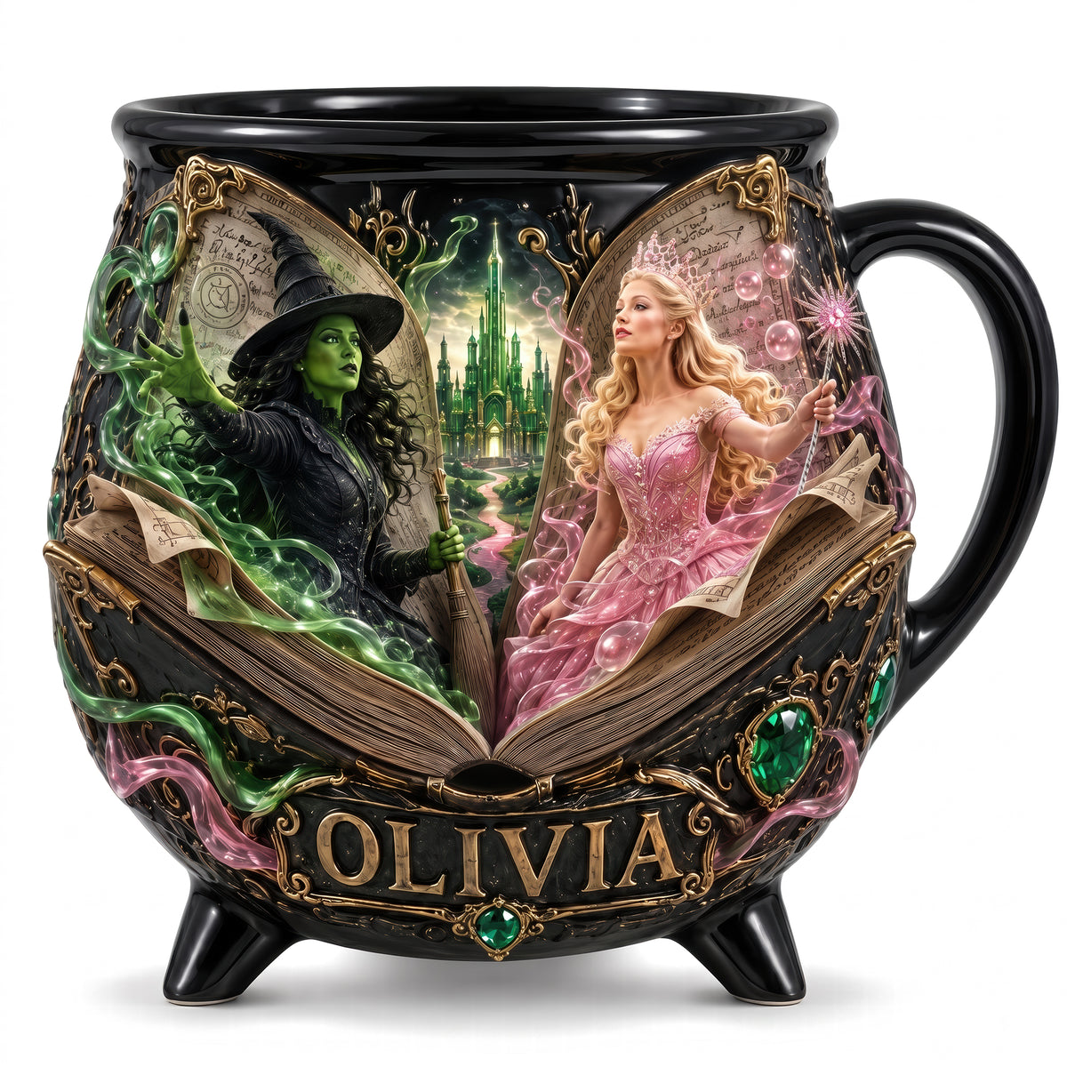 Enchanted Pink And Green Ceramic Cauldron Mug - Personalized Gifts For Halloween 03haqn190826