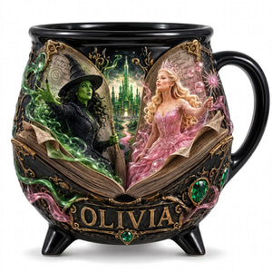 Enchanted Pink And Green Ceramic Cauldron Mug - Personalized Gifts For Halloween 03haqn190826