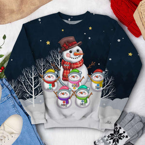 Personalized Gifts For Grandma 3D Shirt, Snowman Grandkids 01NAPU060824-Homacus