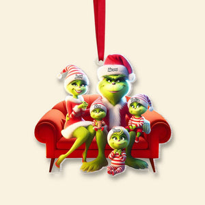 Personalized Gifts For Family, Green Monsters Christmas Acrylic Ornament 03OHMH151124-Homacus