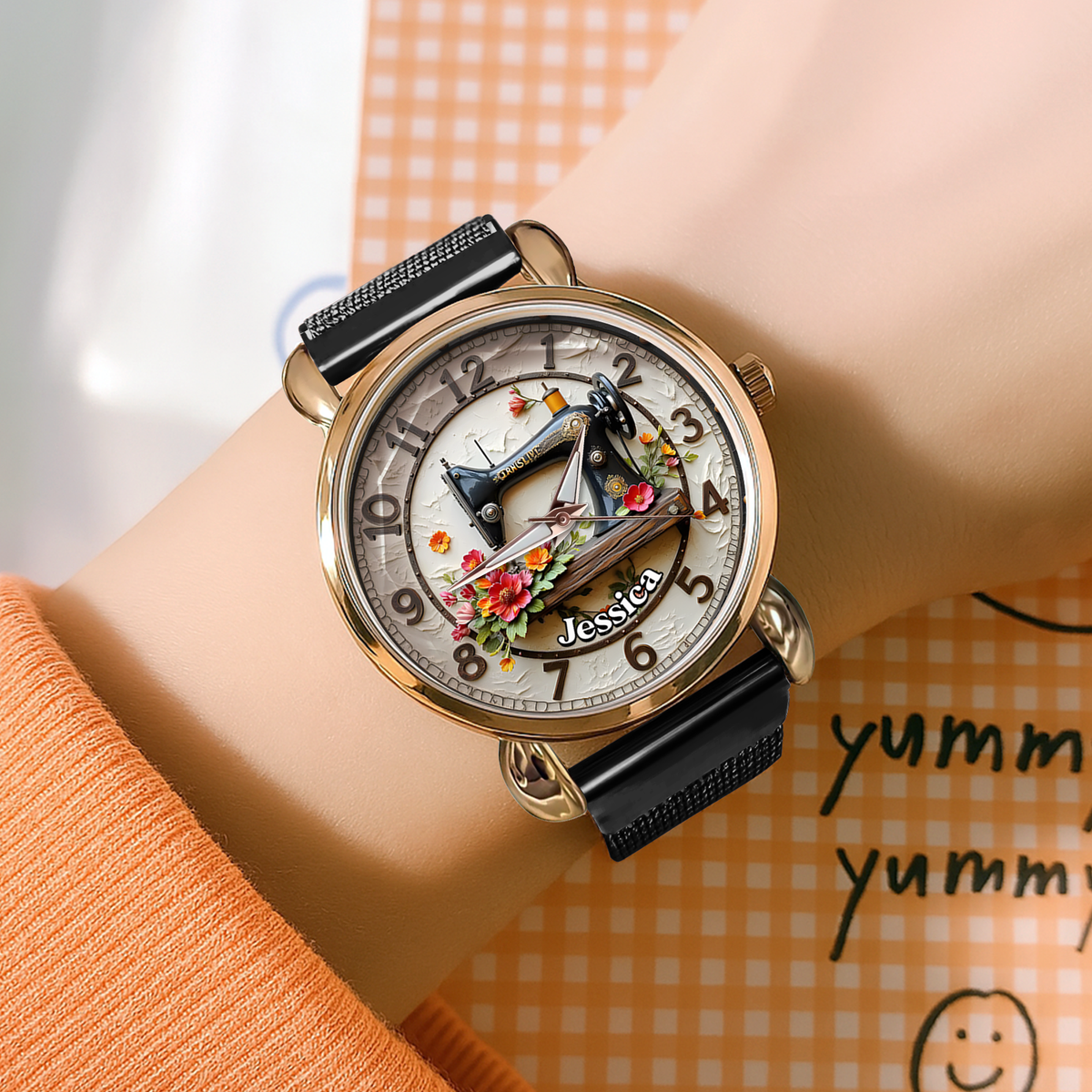 Sewing Machine Mesh Strap Watch - Personalized Gift For Sewing Lovers 03HULU250725-Homacus