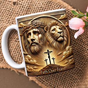 Gifts For Jesus Lover Coffee Mug Faith Over Fear 05xqqn150125-Homacus