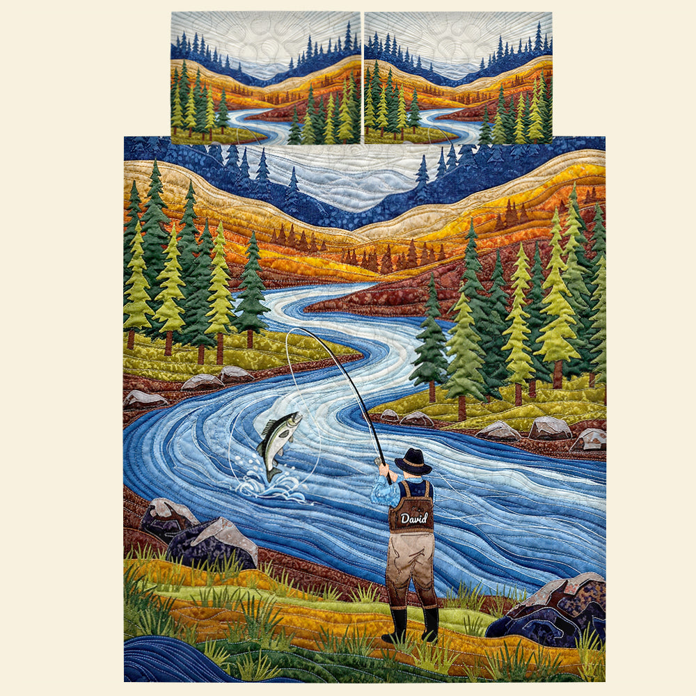 Fisherman Quilt Bedding Set Special Line Personalized Fishing Gifts 04PGDT280625-Homacus