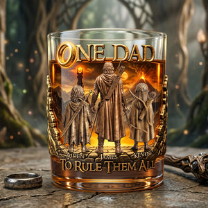Dad's Epic Journey Round Glass - Personalized Gift For Dads 01PATA190526-Homacus