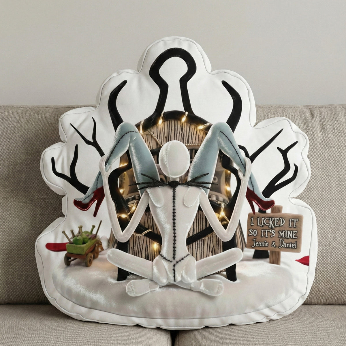 Cheeky Skeleton Couple Pillow - Personalized Gifts For Couple 01tglu181225-Homacus