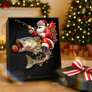 Badass Fishing Santa Acrylic Ornament, Personalized Gifts For Fishing Lovers 02qhqn311025-Homacus