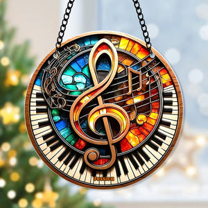 Personalized Gifts For Christmas Suncatcher Ornament 54ACQN240824 Music Note-Homacus