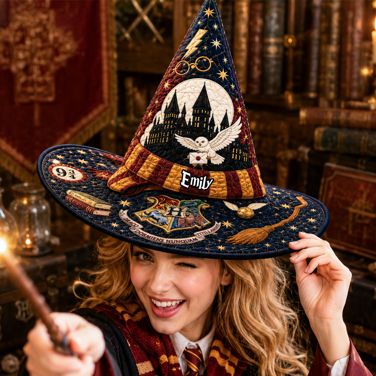 High-Fantasy World Quilted Witch Hat - Personalized Gifts 03nadh120826