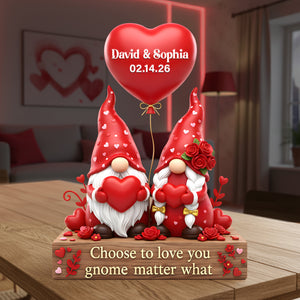 Cute Gnome Couple Acrylic Plaque - Personalized Anniversary Gift For Couples 08HYLU261125-Homacus